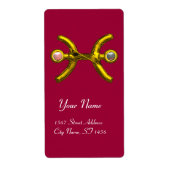 PISCES ZODIAC BIRTHDAY Roze witte parels Etiket (Voorkant)