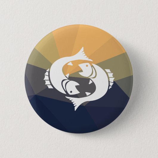 Pisces zodiac-bord ronde pinback-knop button 5,7 cm (Voorkant)