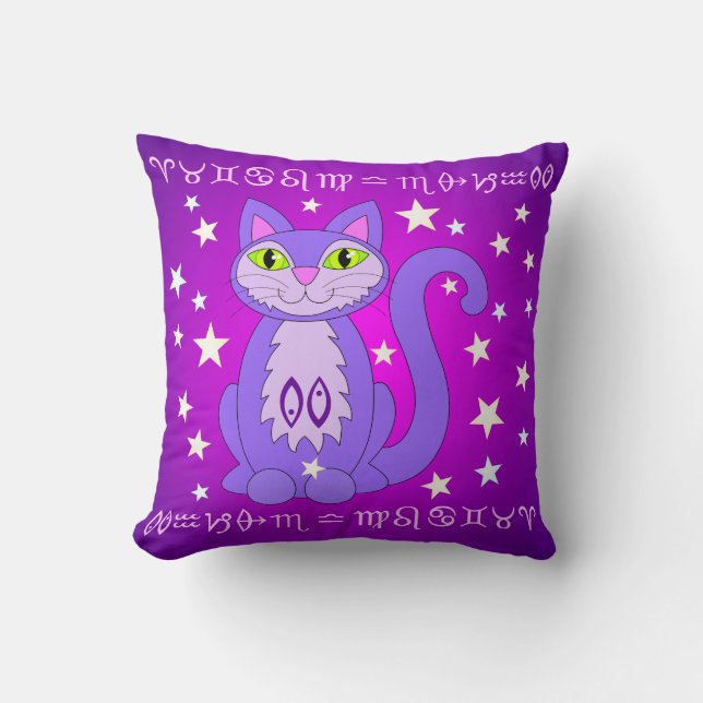 Pisces Zodiac Cat Astrology Sign Stars Pillow Kussen (Voorkant)
