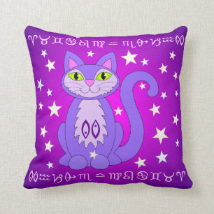 Pisces Zodiac Cat Astrology Sign Stars Pillow Kussen