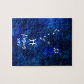 Pisces Zodiac Constellation Blue Galaxy Monogram Legpuzzel (Horizontaal)