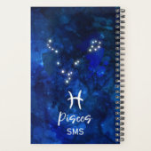 Pisces Zodiac Constellation Blue Galaxy Monogram Planner (Achterkant)
