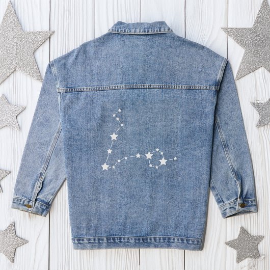 Pisces Zodiac Constellation Denim Jacket
