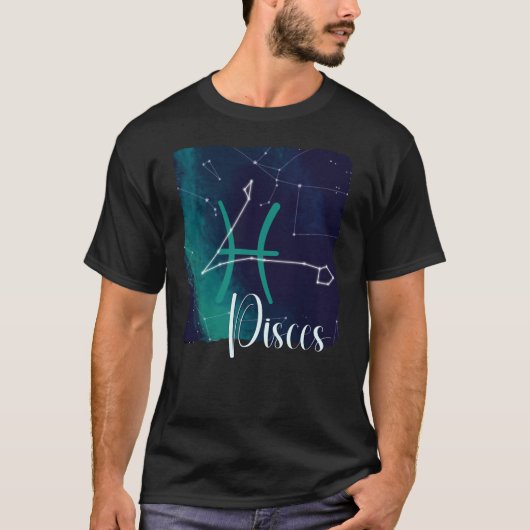 Pisces Zodiac Constellation T-shirt (Voorkant)