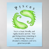 Pisces Zodiac Fish Astrology Sign Poster (Voorkant)
