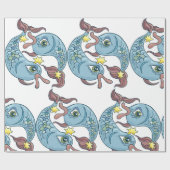 Pisces Zodiac Fish Horoscope Cadeaupapier (Vlak)