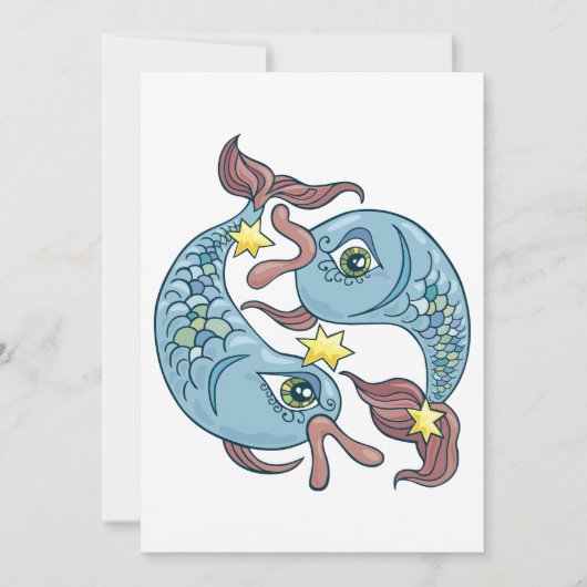Pisces Zodiac Fish Horoscope Kaart (Voorkant)