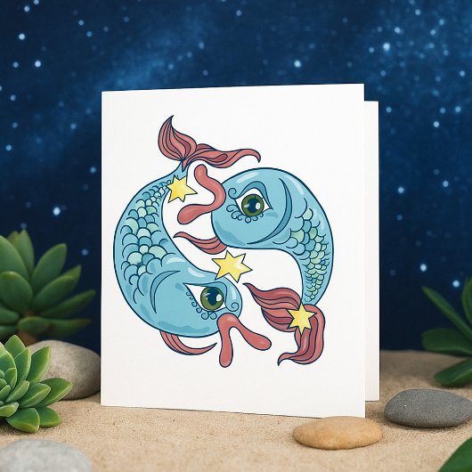 Pisces Zodiac Fish Horoscope Kaart