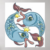 Pisces Zodiac Fish Horoscope Poster (Voorkant)