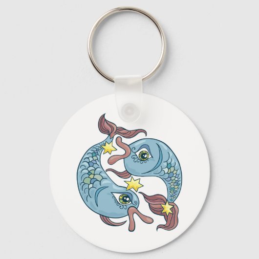 Pisces Zodiac Fish Horoscope Sleutelhanger (Achterkant)