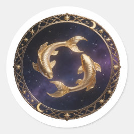 Pisces Zodiac Fish Ronde Sticker