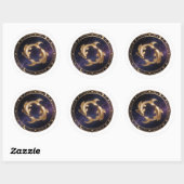 Pisces Zodiac Fish Ronde Sticker (Vel)