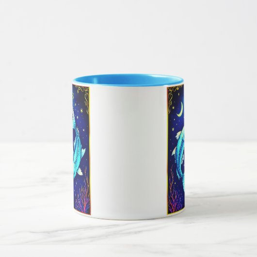 Pisces Zodiac Fish Swimming in Cosmic Waters Mok (Midden)