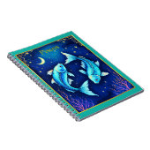 Pisces Zodiac Fish Swimming in Cosmic Waters Notitieboek (Rechterzijde)