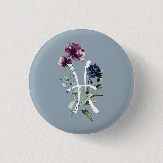 Pisces Zodiac Glyph Ronde Button 3,2 Cm (Voorkant)