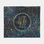Pisces Zodiac Gold Abalone op constellatie Fleece Deken (Voorkant (Horizontaal))