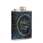 Pisces Zodiac Gold Abalone op constellatie Heupfles (Rechts)