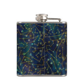 Pisces Zodiac Gold Abalone op constellatie Heupfles (Achterkant)