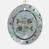 Pisces Zodiac Gold Abalone op constellatie Keramisch Ornament (Links)