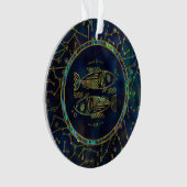 Pisces Zodiac Gold Abalone op constellatie Ornament (voorkant)