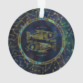 Pisces Zodiac Gold Abalone op constellatie Ornament (achterkant)