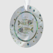 Pisces Zodiac Gold Abalone op constellatie Ornament (voorkant)