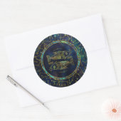 Pisces Zodiac Gold Abalone op constellatie Ronde Sticker (Envelop)