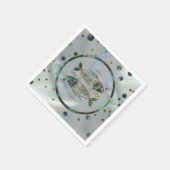 Pisces Zodiac Gold Abalone op constellatie Servetten (Hoek)