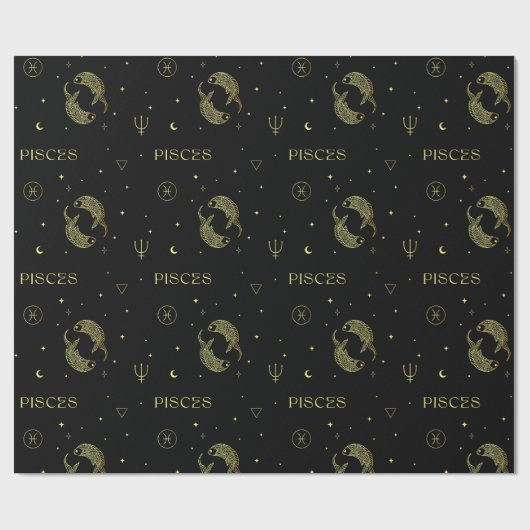 Pisces zodiac horoscoop sterbordgradiënt cadeaupapier (Vlak)
