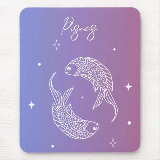 Pisces zodiac horoscoop sterbordgradiënt muismat (Voorkant)