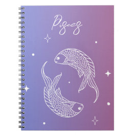 Pisces zodiac horoscoop sterbordgradiënt notitieboek