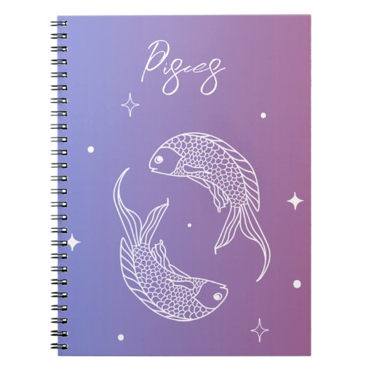 Pisces zodiac horoscoop sterbordgradiënt notitieboek (Voorkant)