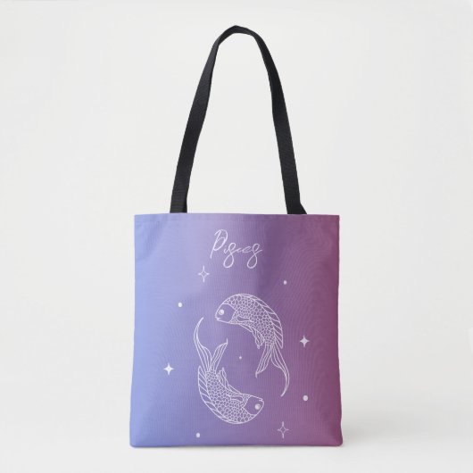 Pisces zodiac horoscoop sterbordgradiënt tote bag (Voorkant)