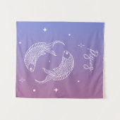 Pisces zodiac horoscoop sterbordgradiënt wandkleed (Voorkant (horizontaal))