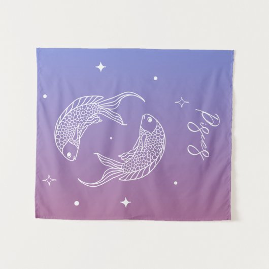 Pisces zodiac horoscoop sterbordgradiënt wandkleed (Voorkant (horizontaal))