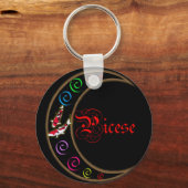Pisces Zodiac Moon Sleutelhanger (Voorkant)