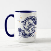 Pisces Zodiac Navy Blue & Gold Birth Mok (Links)
