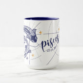 Pisces Zodiac Navy Blue & Gold Birth Mok (Midden)