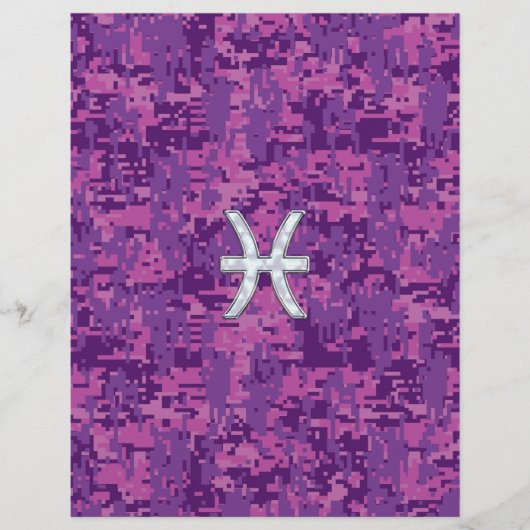 Pisces Zodiac on Fuchsia Pink Digital Camouflage (Voorkant)