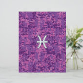 Pisces Zodiac on Fuchsia Pink Digital Camouflage (Staand voorkant)