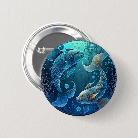 Pisces Zodiac Pin Ronde Button 5,7 Cm (Voorkant /achterkant)