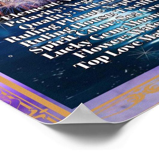 Pisces Zodiac Poster Astrology Facts (Hoek)