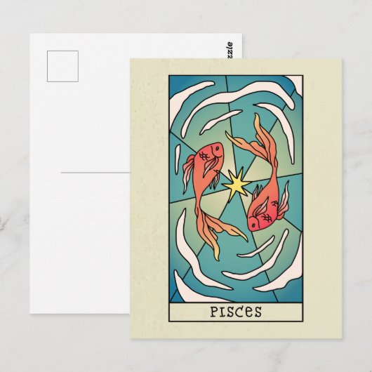 Pisces Zodiac Sign Abstract Art  Briefkaart (Voorkant / Achterkant)