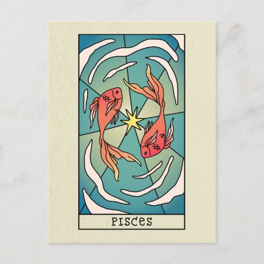 Pisces Zodiac Sign Abstract Art  Briefkaart (Voorkant)