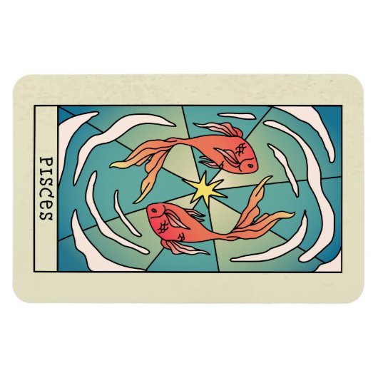 Pisces Zodiac Sign Abstract Art Magneet (Horizontaal)