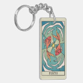 Pisces Zodiac Sign Abstract Art Sleutelhanger (Voorkant Links)