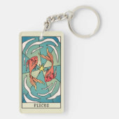 Pisces Zodiac Sign Abstract Art Sleutelhanger (achterkant)