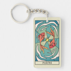 Pisces Zodiac Sign Abstract Art  Sleutelhanger
