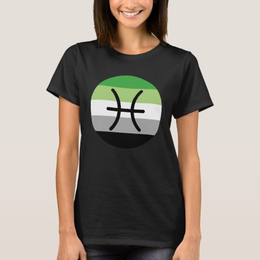 Pisces Zodiac Sign Aromantic Pride LGBTQ Aro Pride T-shirt (Voorkant)