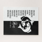 Pisces Zodiac Sign., Black & White Jigzaag Puzzle Legpuzzel (Horizontaal)
